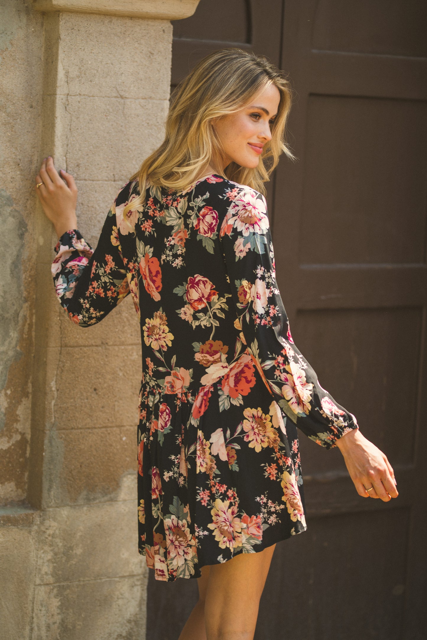 Winter Rose Black Isabella Tunic