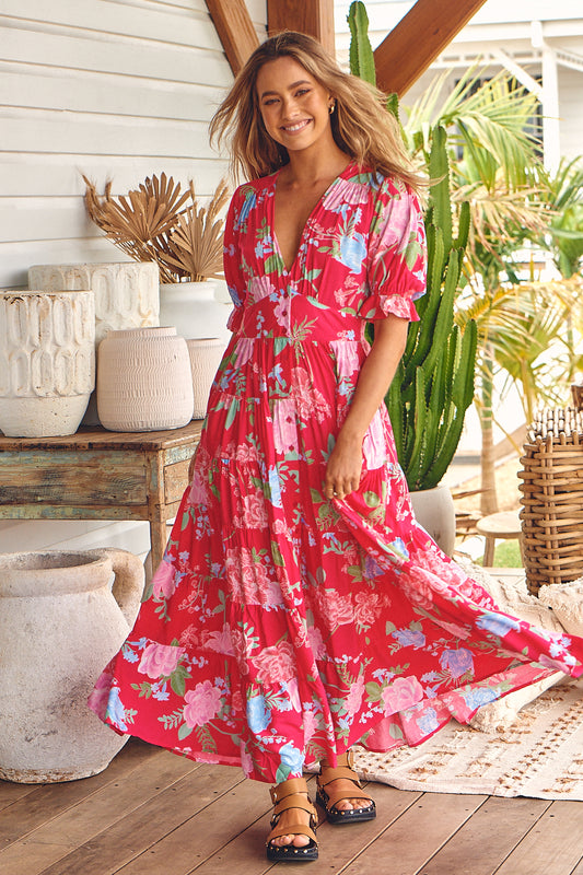 Cerise Annabel Dress