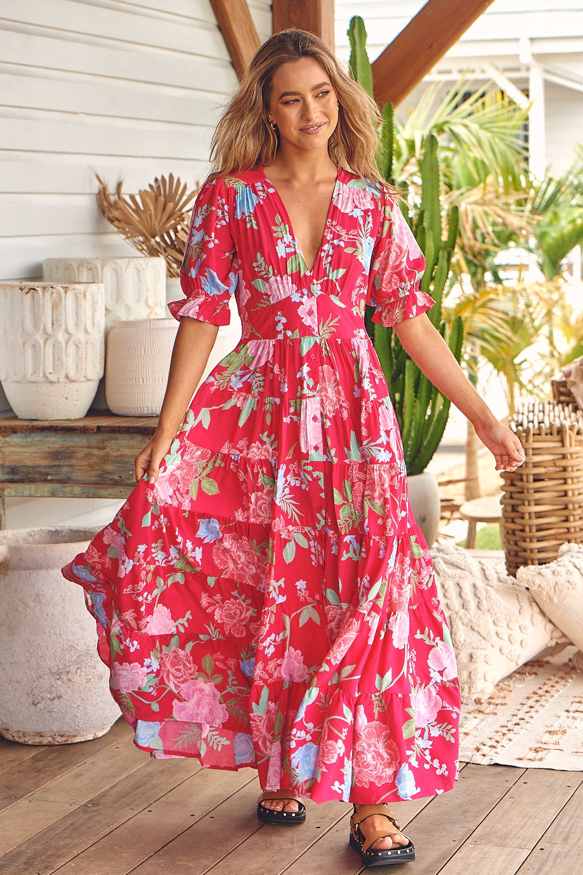 Cerise Annabel Dress