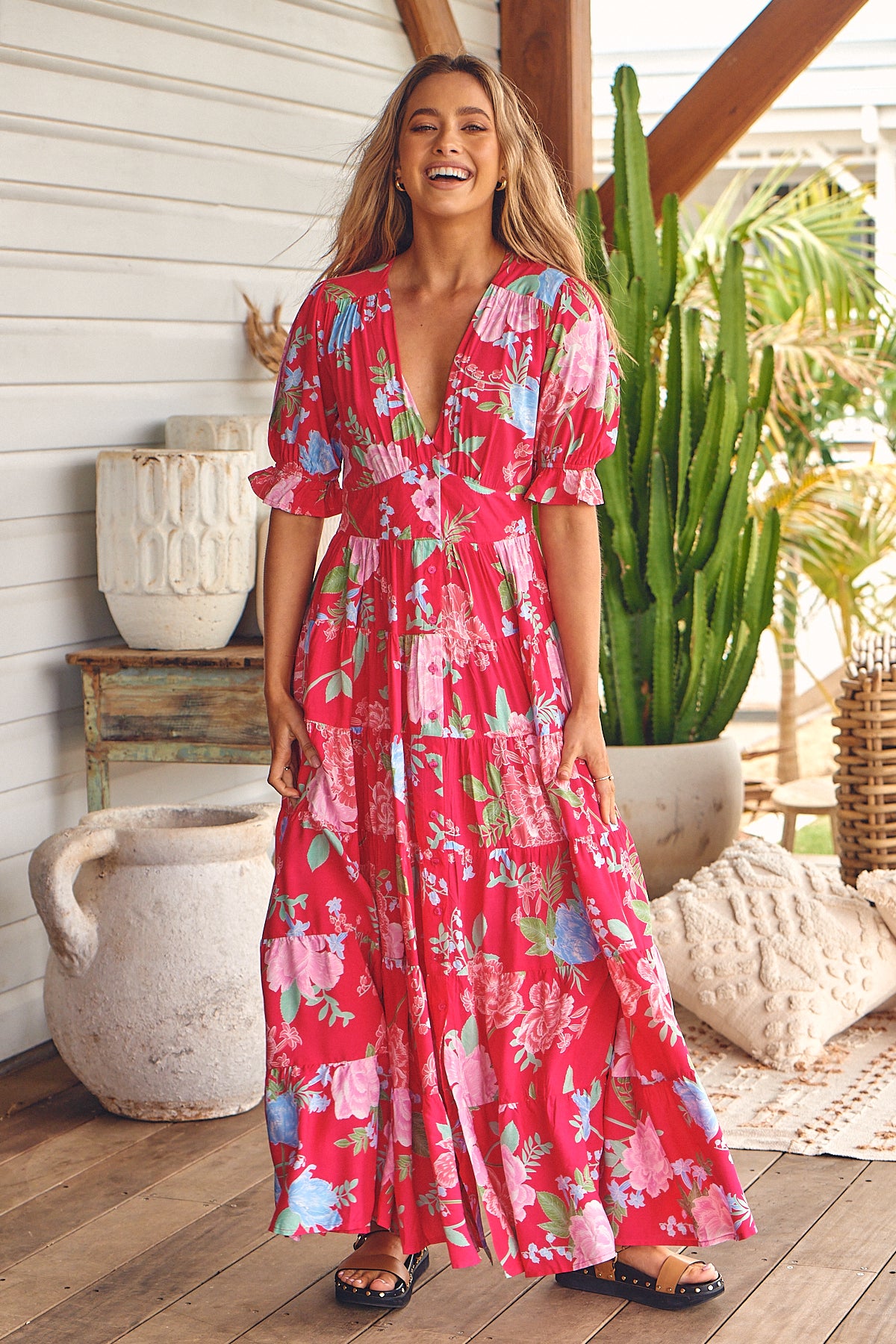 Cerise Annabel Dress
