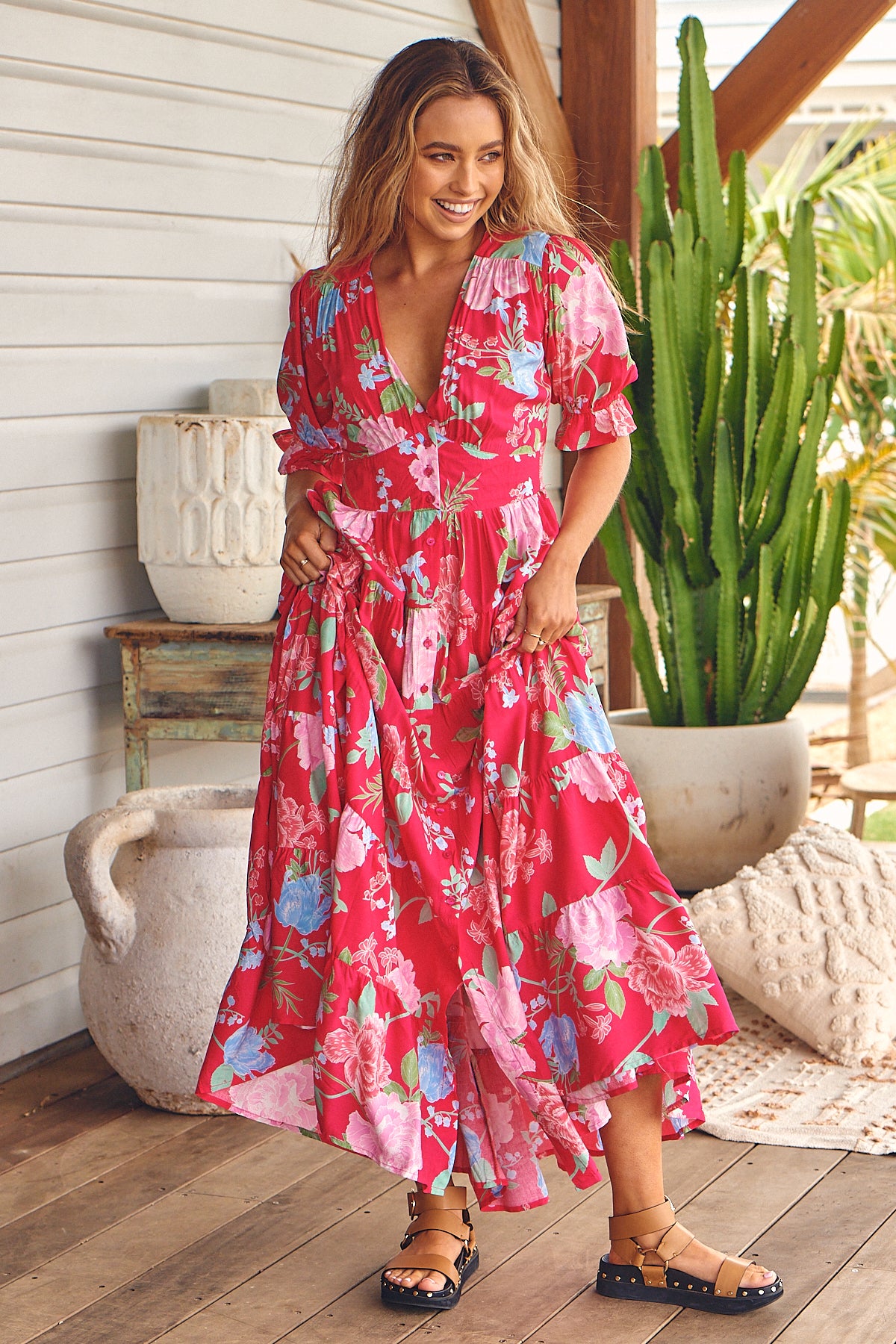 Cerise Annabel Dress