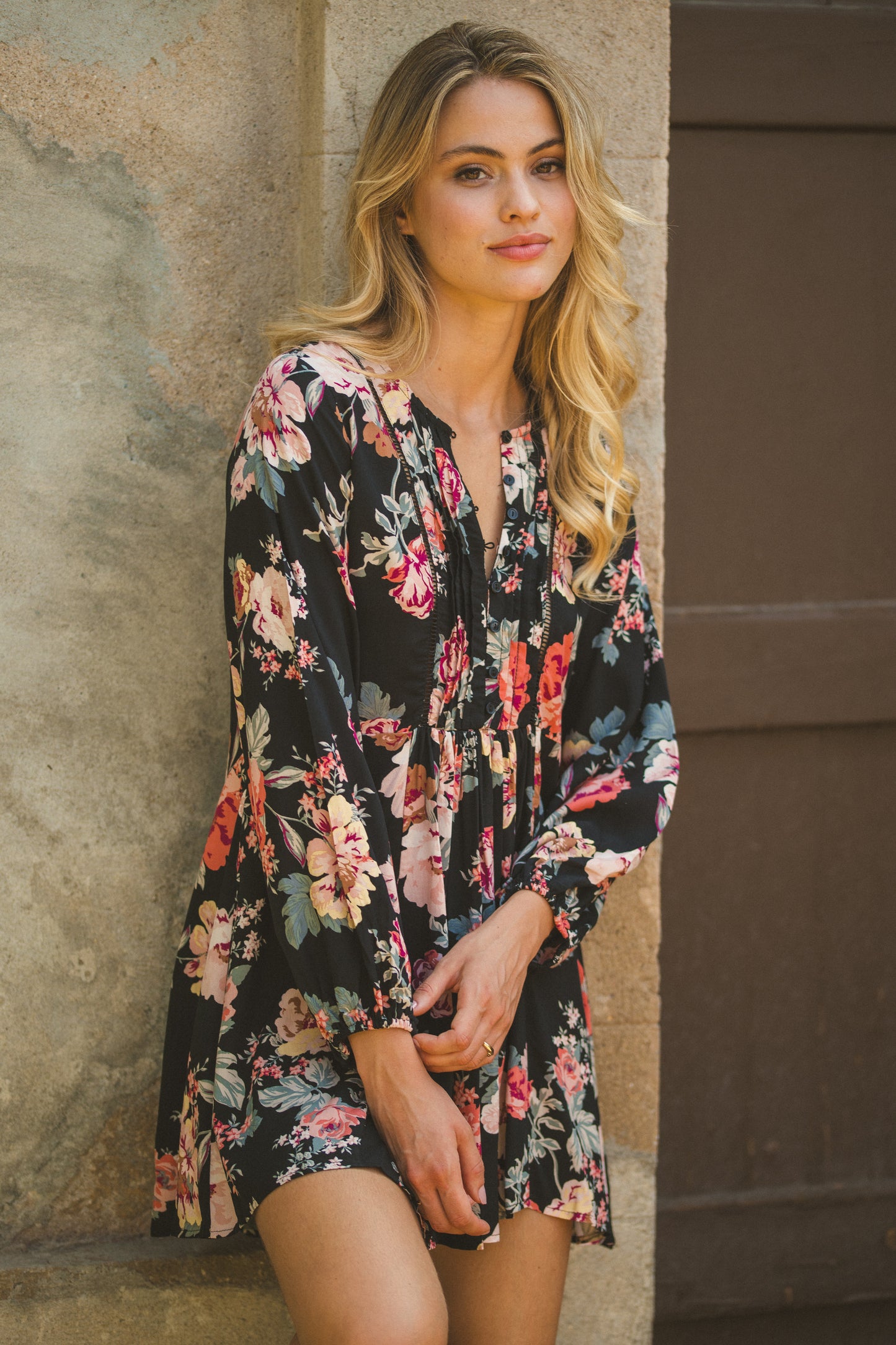 Winter Rose Black Isabella Tunic