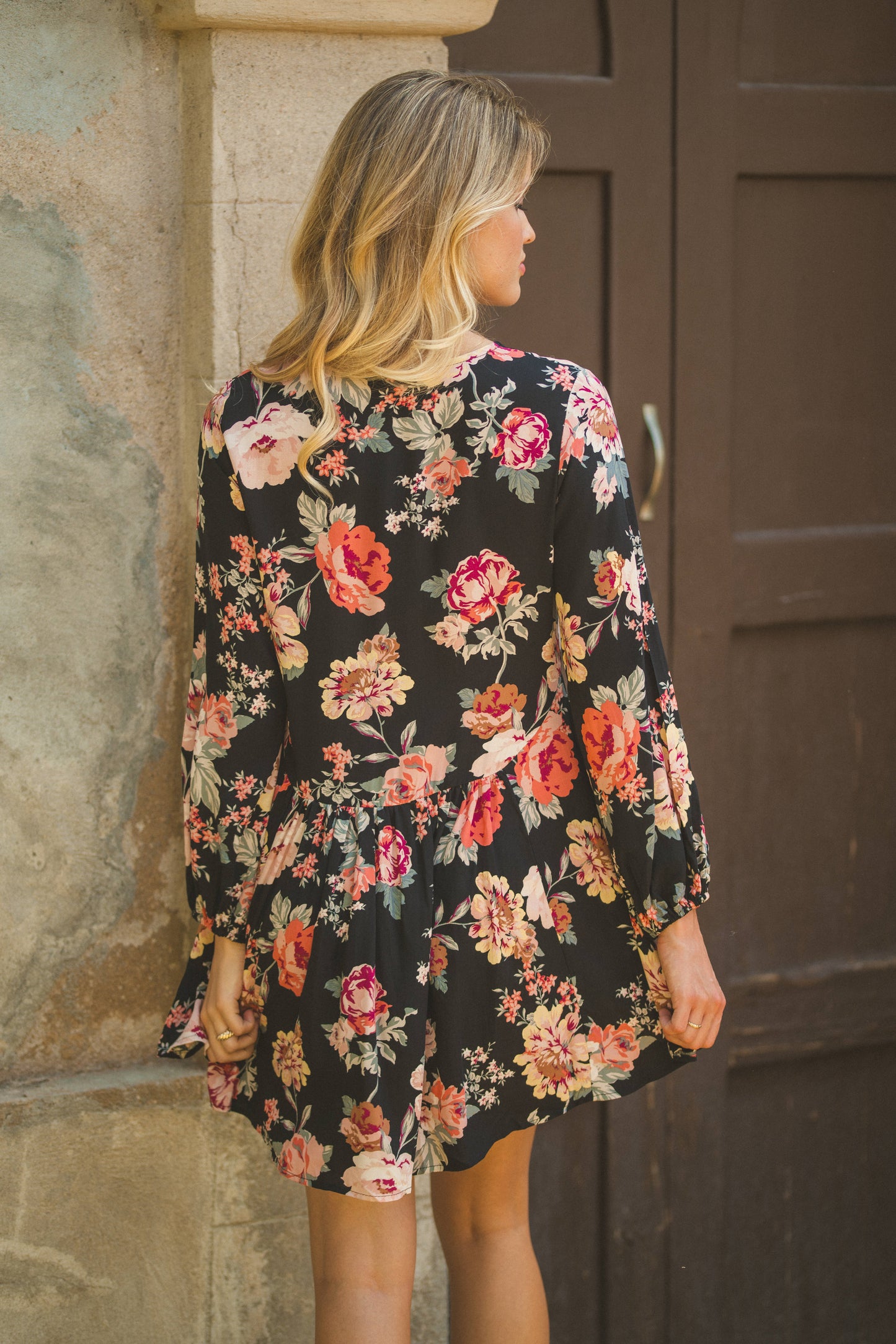 Winter Rose Black Isabella Tunic