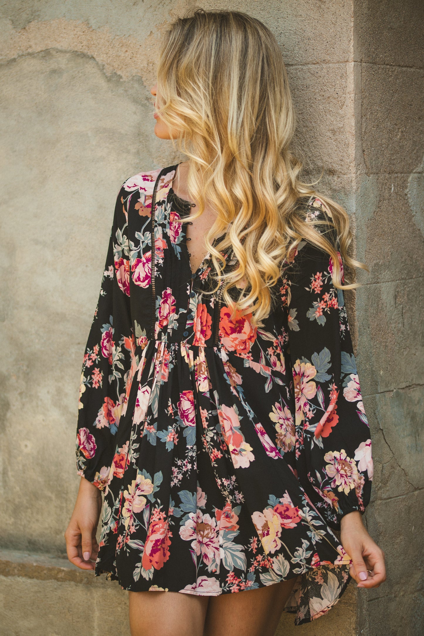 Winter Rose Black Isabella Tunic