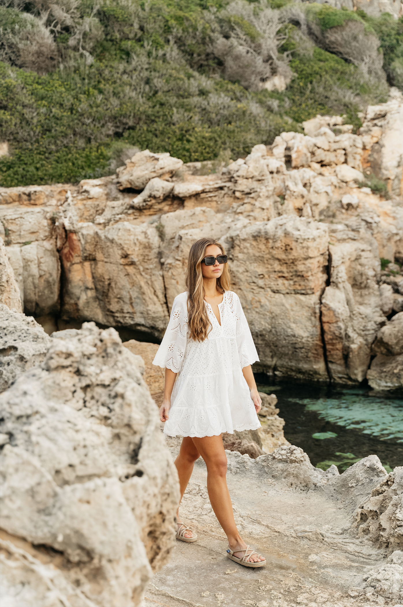 White Anglaise Sammi Dress